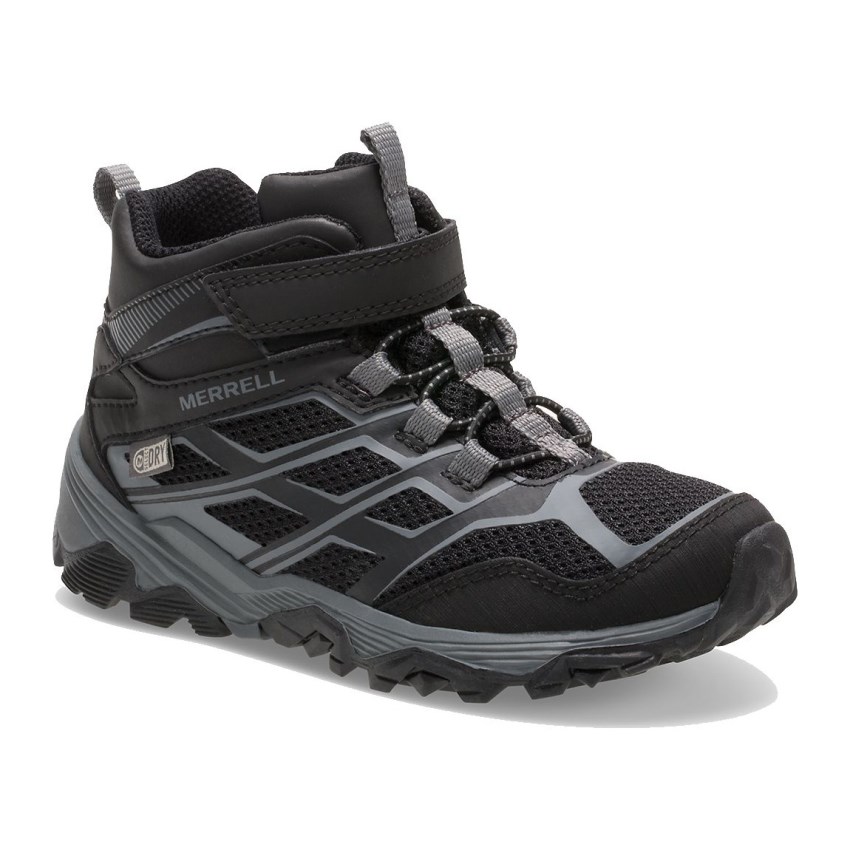 Bottes Merrell Moab FST Mid A/C Waterproof Noir Enfant | C.A.UJQZ